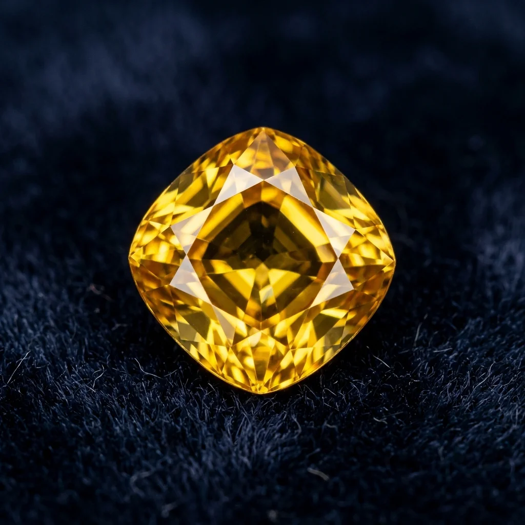 Polished cut faceted sapphire gemstone