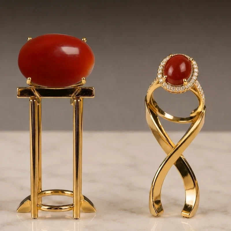 Natural Italy Red Coral (Moonga) - Certified High Premium Quality Grade Gemstone